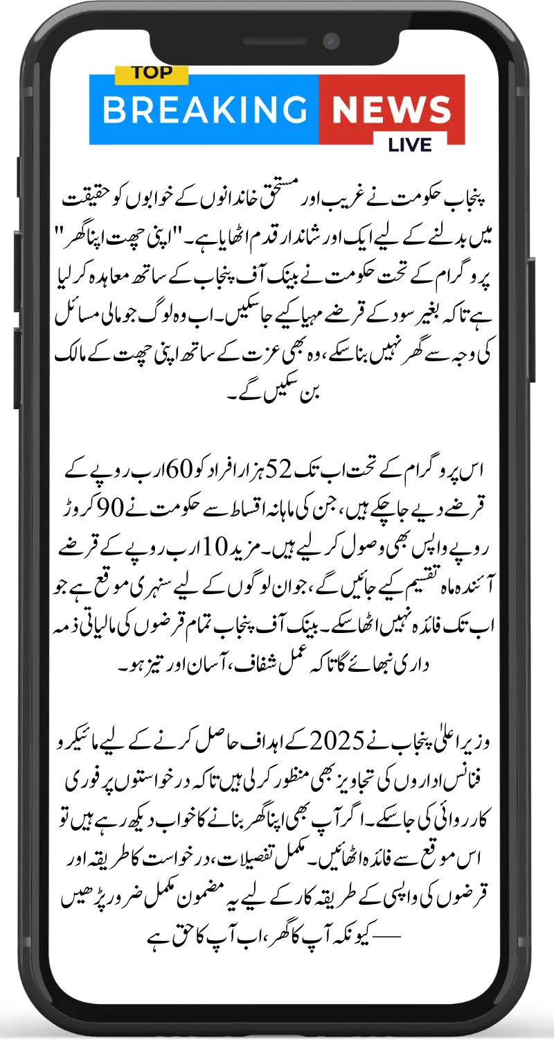 Apni Chhat Apna Ghar Program: Punjab Govt Signs BOP Housing Loan Agreement to Distribute Rs. 10 Billion
