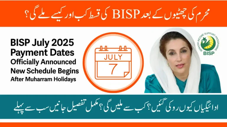 BISP July 2025 Payment Dates Officially Announced as New Schedule Begins After Muharram Holidays