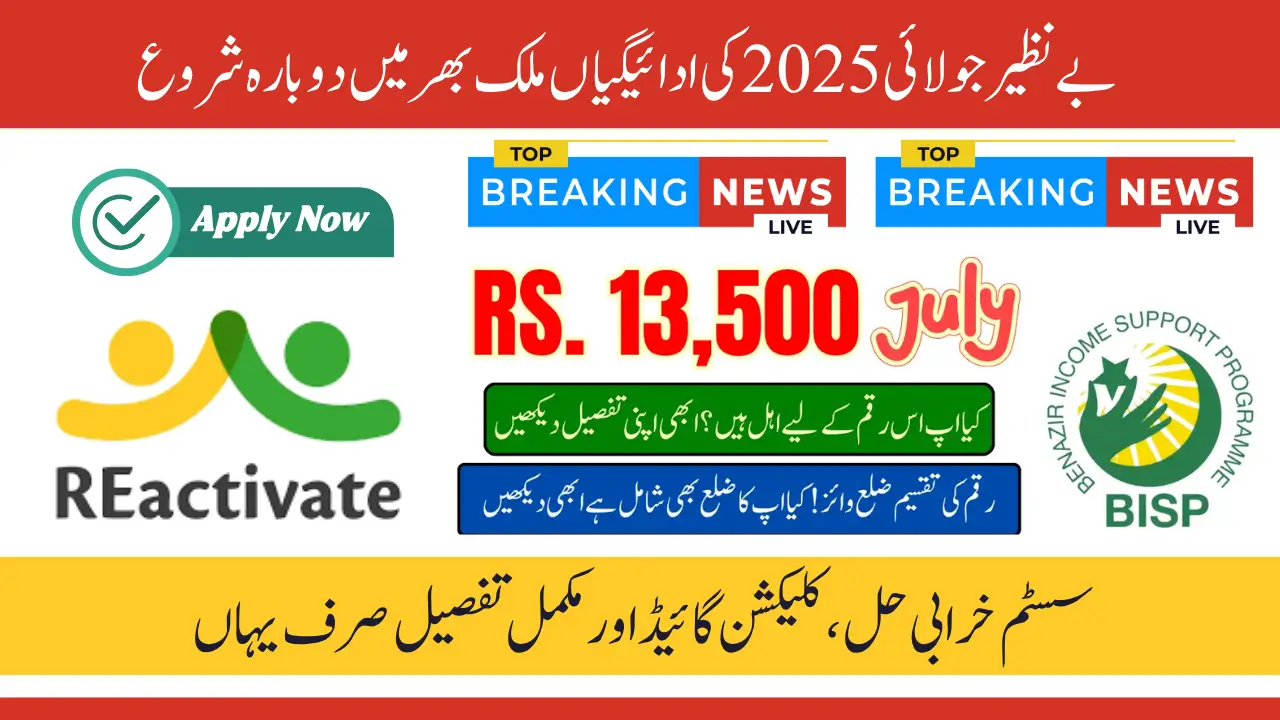 BISP July 2025 Payment Reactivated Nationwide – CNIC Check, Glitch Fix & Collection Guide