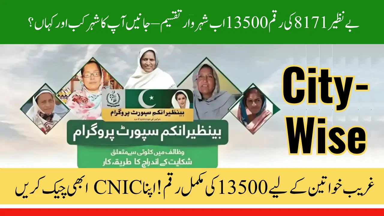 Ehsaas 8171 Payment July 2025 City-Wise Distribution for Poor Women 
