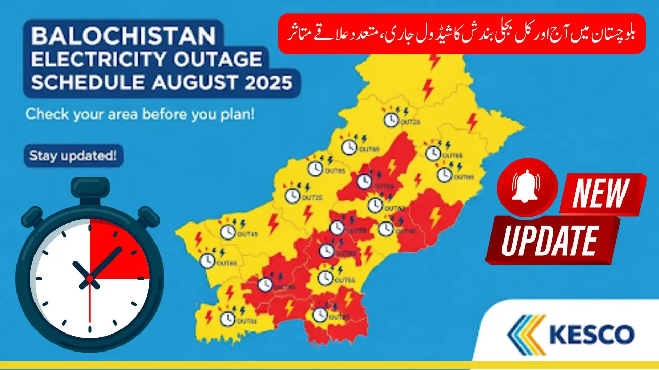 Balochistan Electricity Outage Schedule August 2025 – Complete Guide to KESCO Power Shutdowns Today and Tomorrow
